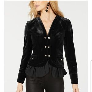 Inc velvet military jacket